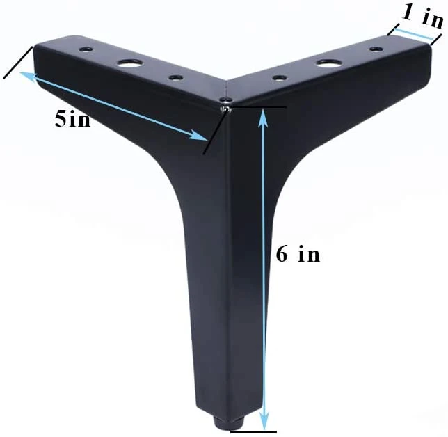 Sofa Furniture Feet with Black Triangle Sofa Legs for Table Cabinet Cupboard and Bed