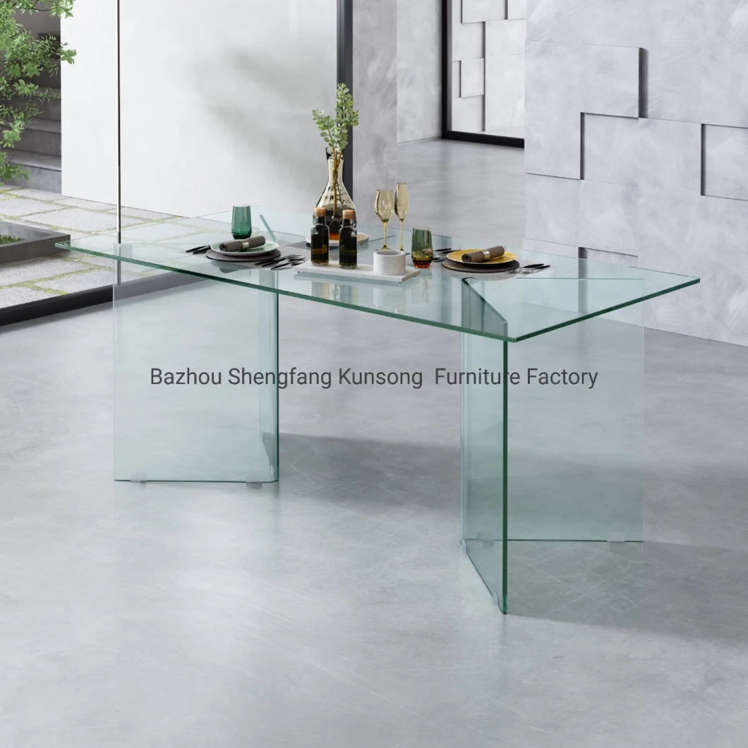 Round Bent Glass Coffee Table in Living Room
