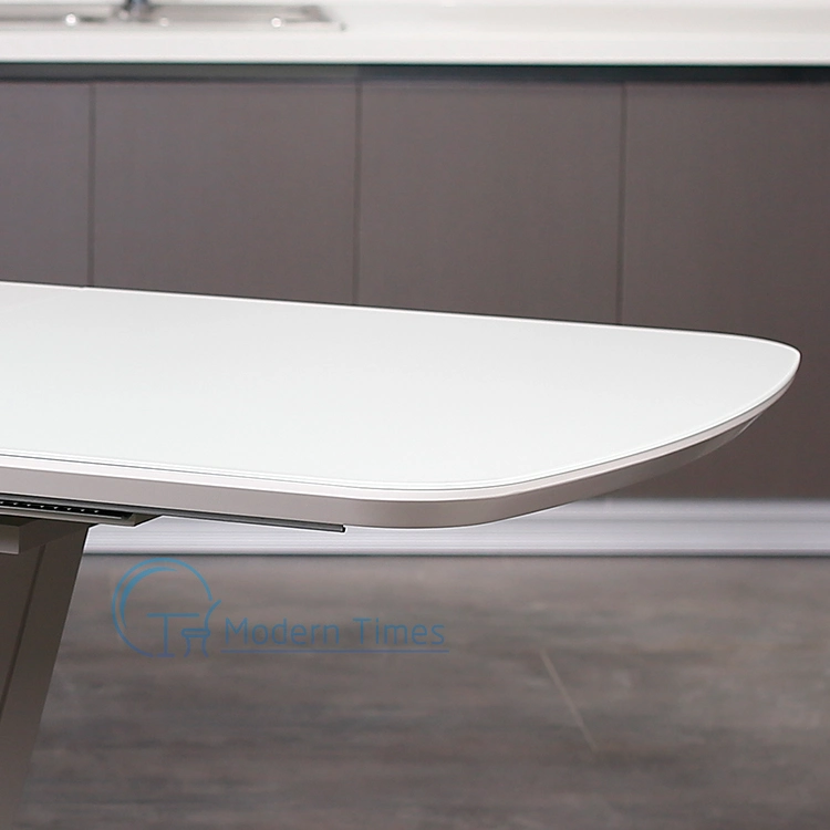OEM Extension MDF White High Gloss 160 to 200 Cm Rectangle Dining Table / Dining Chair / Coffee Table / Sintered Stone Dining Table / Side Table / Console Table