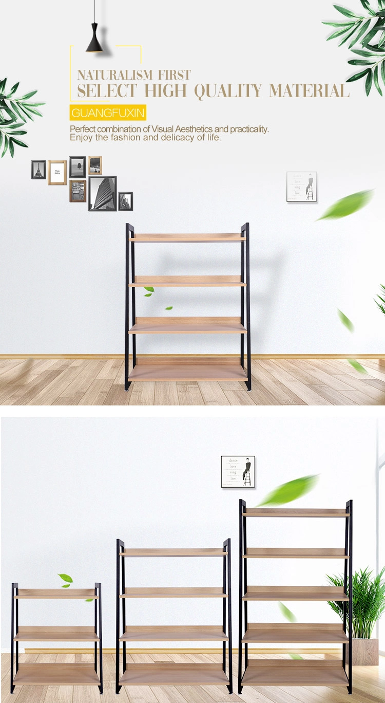 Metal Wood Bookshelf Display Shelves Metal Bookshelves for Home Office Organizer