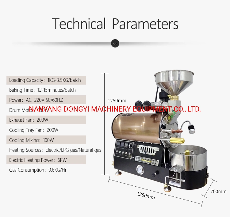 1kg 2kg 3kg Coffee Bean Roaster Good Quality Double Wall Drum for Coffee Shop