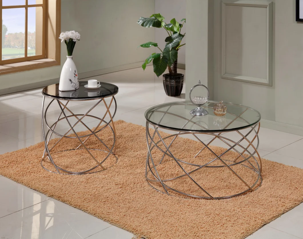 Good Quality Hot Selling Living Room Modern Glass Top Coffee Table Sets