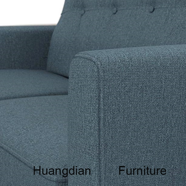 MID-Century Hotel Living Room Demin-Coloured Linen Sofa