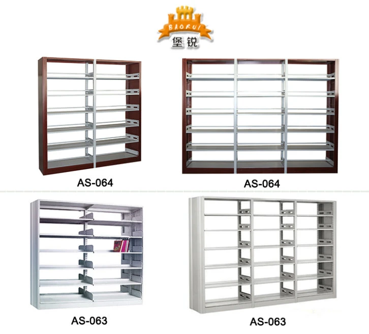 Fas-064 Two Side Cold Roll Steel Bookshelves Metal Library Book Shelf