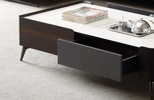 Modern Living Room Furniture Coffee Table with Veneer / Marble / Sintered Stone
