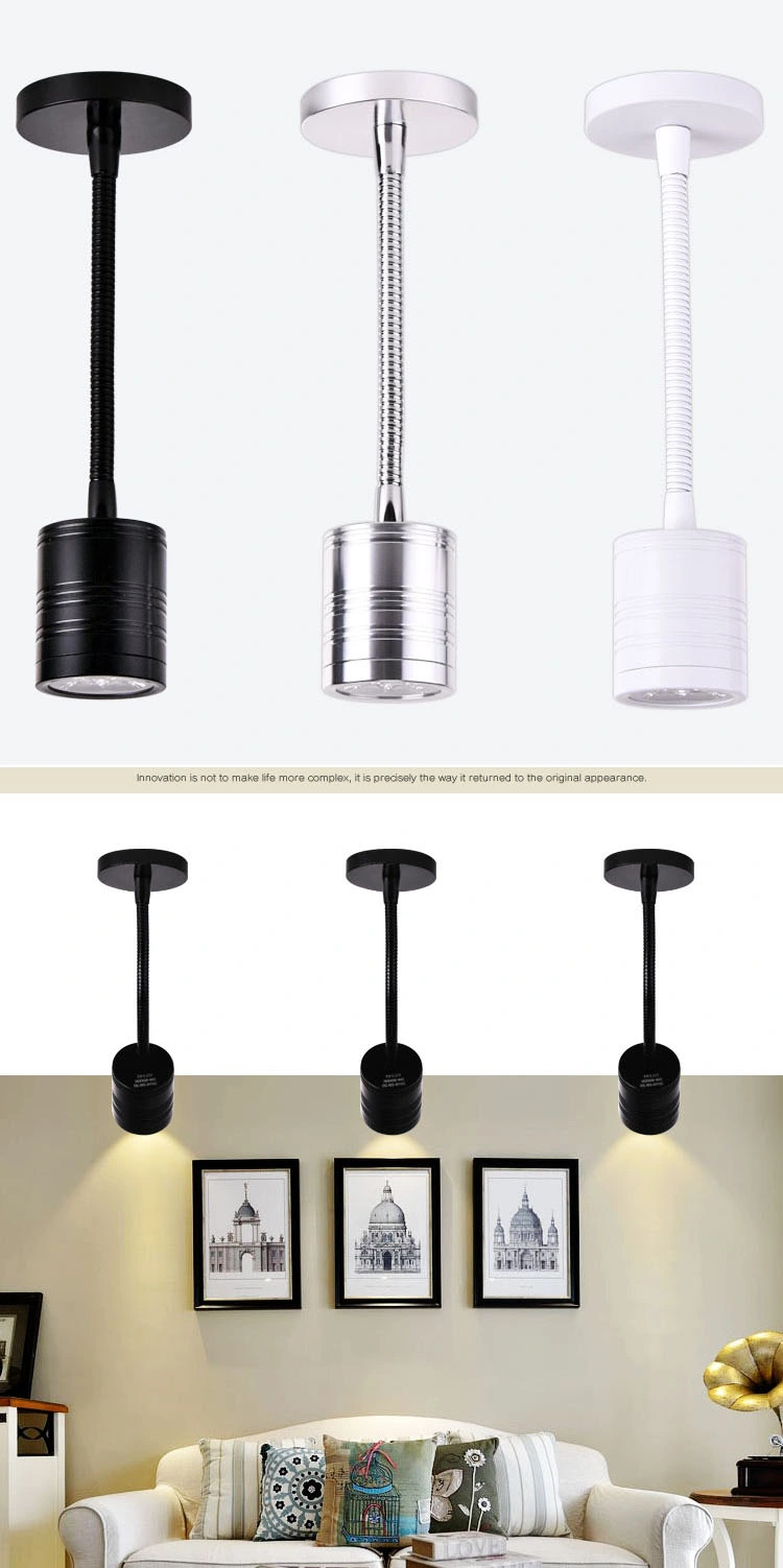 LED Wall Lamp 3W 5W Modern Bedroom Bedside Lamp Black & White Body Adjustable Wall Light