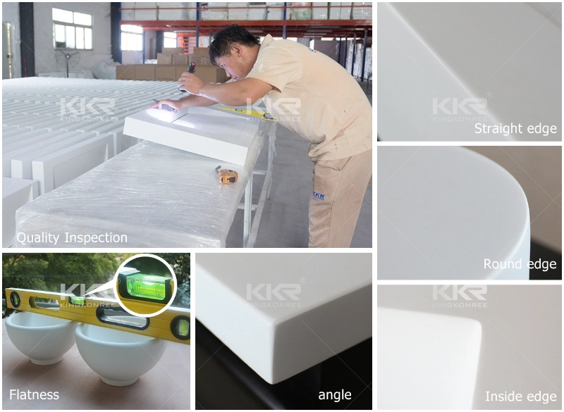 Bathroom Wash Wall-Hung Basin Solid Surface Wash Basin with Towel Shelf