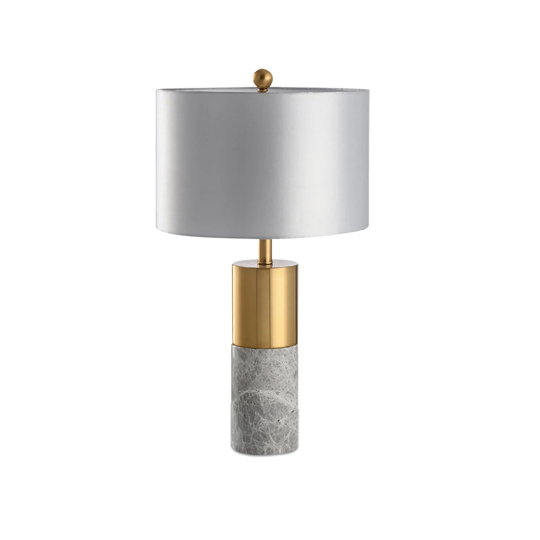 Luxury Side and Marble Table Lamp with Cloth Lampshade for Hotel, Hall, Bedroom