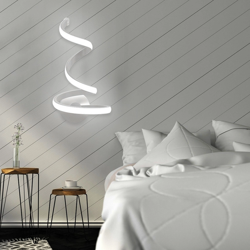 Bedside Room Bedroom Creative Wall Mount Wall Lamp Decor Arts LED Spiral Light (WH-OR-107)