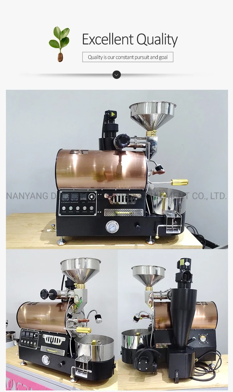 Dongyi Newest 1kg 2kg Coffee Roasters /Shop Coffee Roaster with Double Layer Stainless Steel Drum