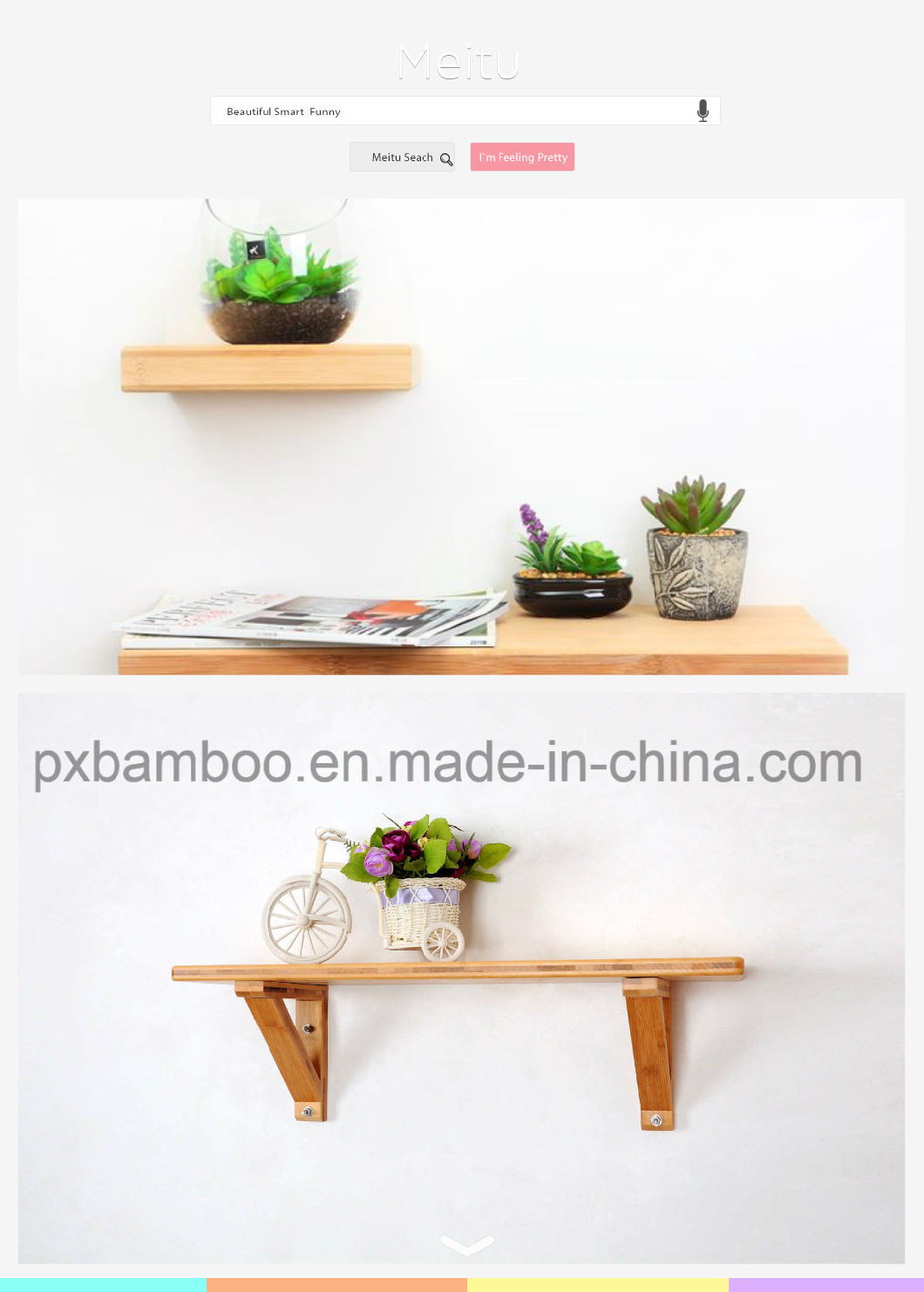 2018 New Design Wall Bamboo Floating Storage Shelf