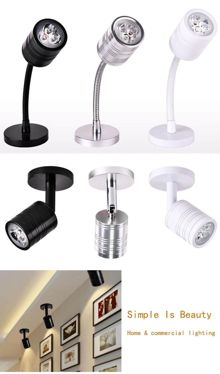 LED Wall Lamp 3W 5W Modern Bedroom Bedside Lamp Black & White Body Adjustable Wall Light