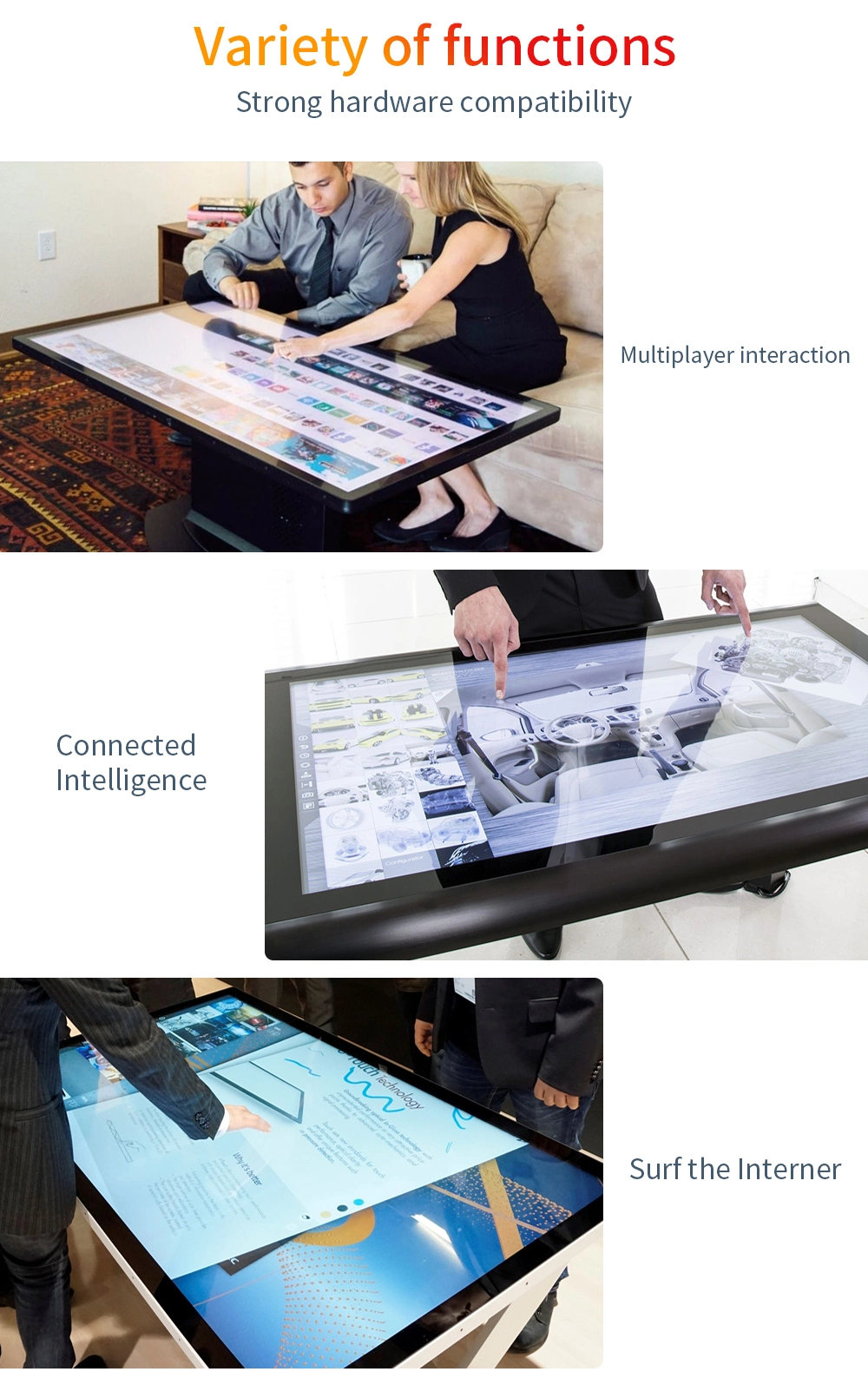 45 Inch WiFi Smart Android Touch Table Multi Touch Table Touch Screen Coffee Table