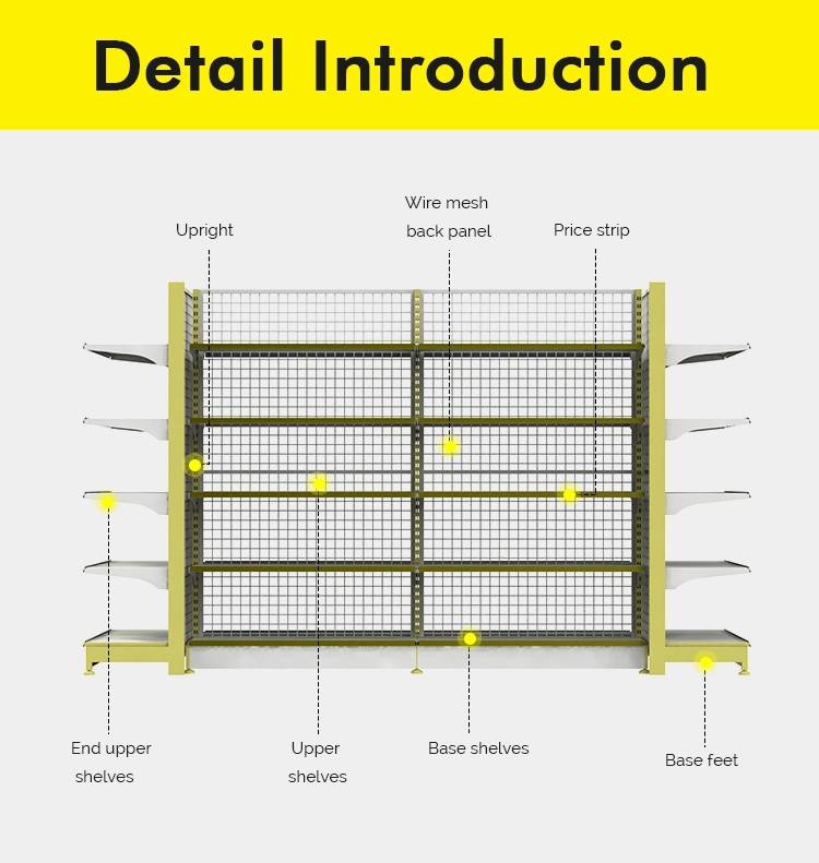 Wall Type Single Sided Wire Mesh Cheap Price Supermarket Shelving