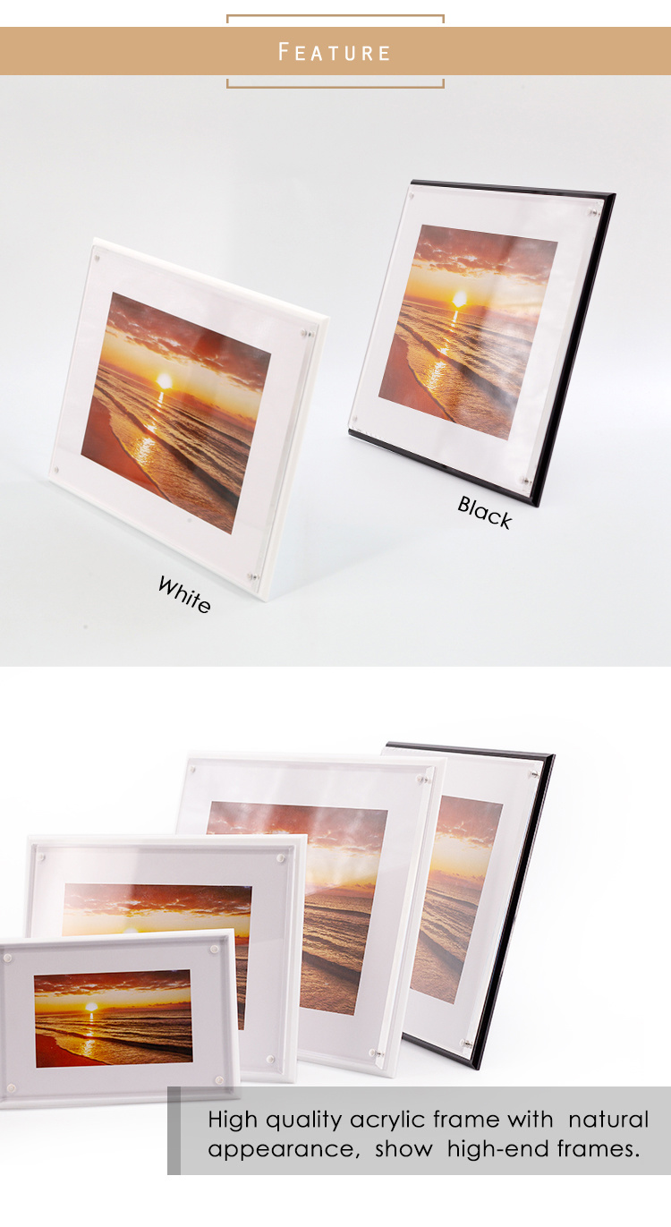 2020 New Style Double-Side Magnetic Acrylic Photo Picture Frame for Display Sublimation Glass