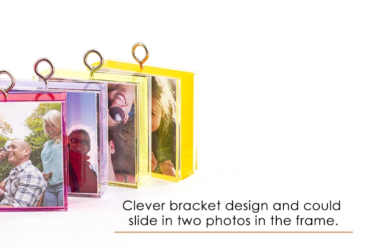 Wholesale Custom Bamboo Acrylic Combo Fridge Magnet Picture Photo Frame for Family Gift