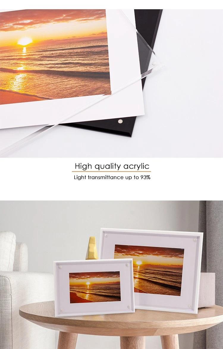 Custom Table Stand Acrylic Magnetic Photo Frame Acrylic Photo Frame with Stand for Birthday