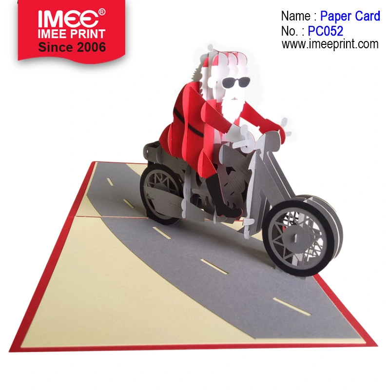 Imee Elegant Christmas Motorcycle Card Bulk Christmas Card Photo DIY Fancy 3D Laser Christmas Gift Card