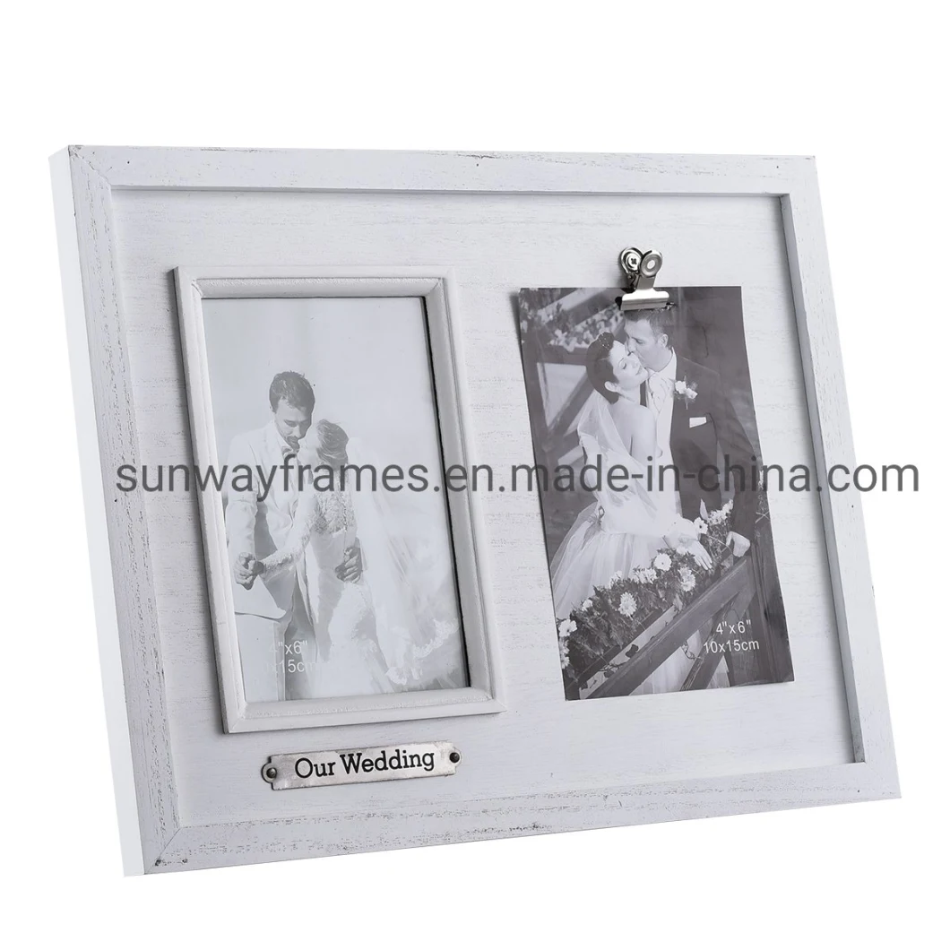 2 Opening 4X6 Photo Wooden Frame Album