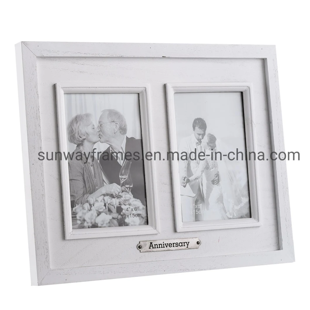 2 Opening 4X6 Photo Wooden Frame Album