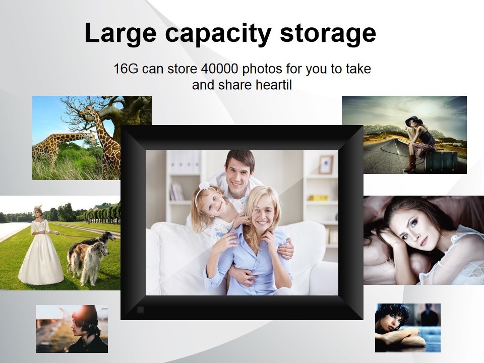 Multiple OSD Language and Sizes Touch Panel Cloud Sharing Photo Frames Set