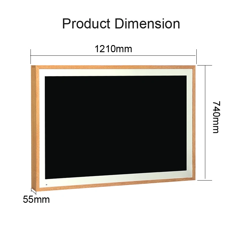 27 Inch Digital Photo Frame Traditional Wooden Frame WiFi Loop Video and Photo Commercial Advertising Picture Frame