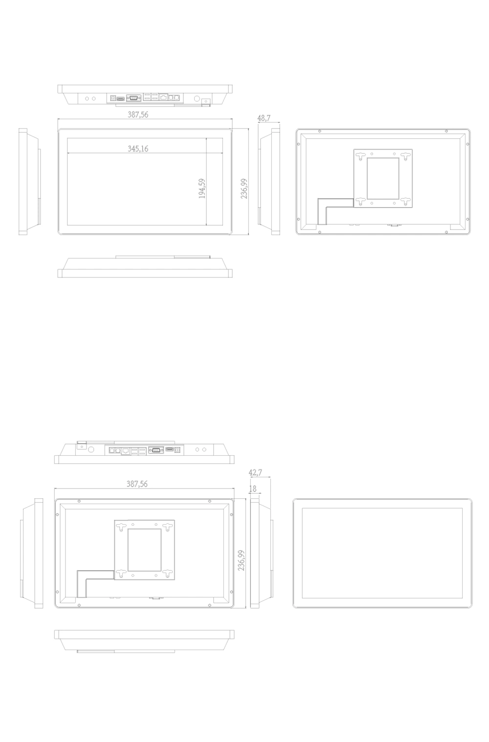 10 Inch Open Frame Digital Photo Frame LCD Touch Screen Computer Monitor