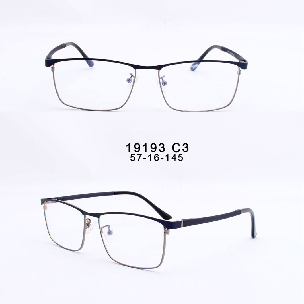 Top Grade Nice Metal Eyeglasses Optical Semi-Rimless Frames Square Frame Glasses for Unisex