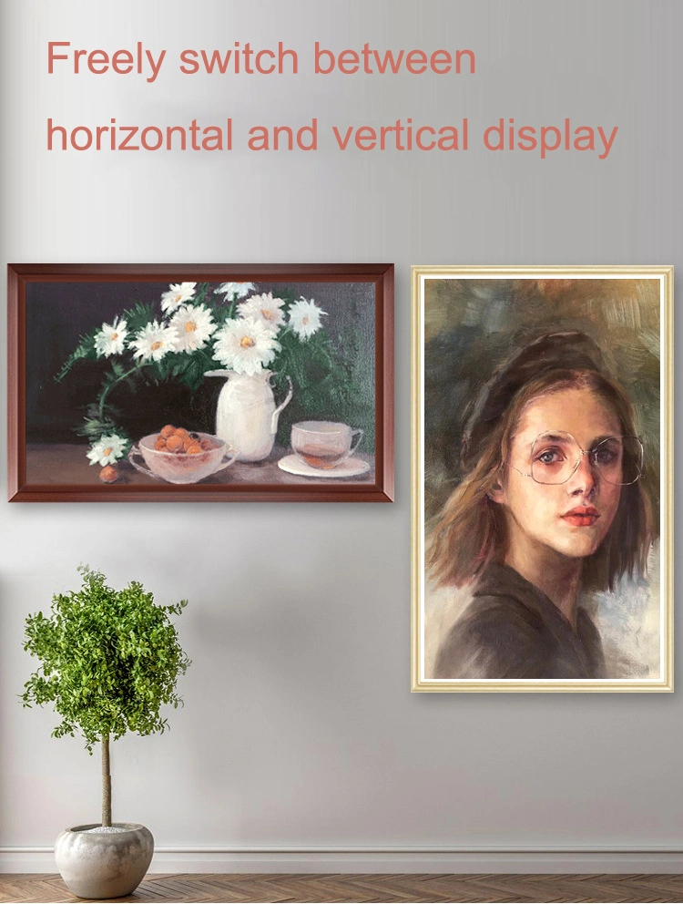 49 Inch Wooden Digital Photo Frame and Electronic Photo Album for Art Exhibition and Interior Decoration