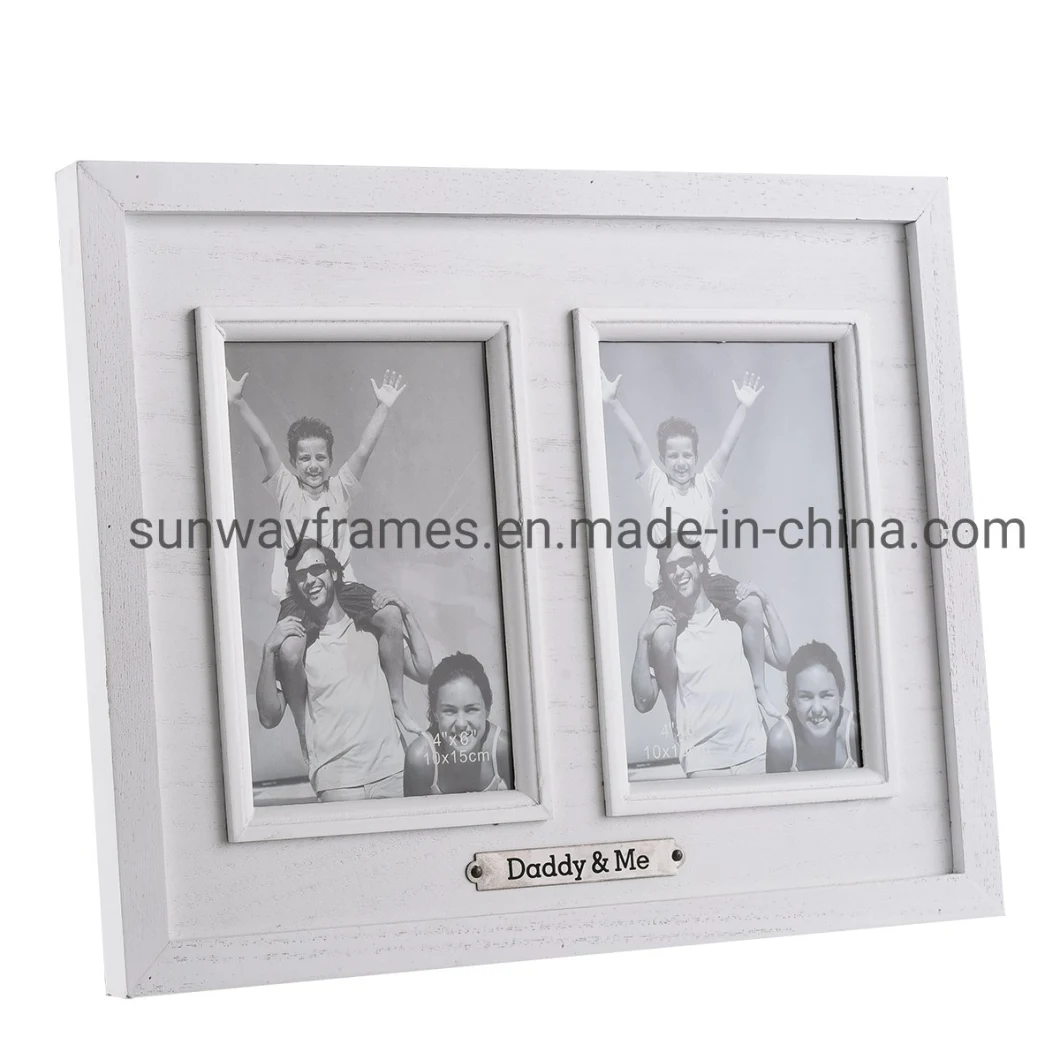 2 Opening 4X6 Photo Wooden Frame Album