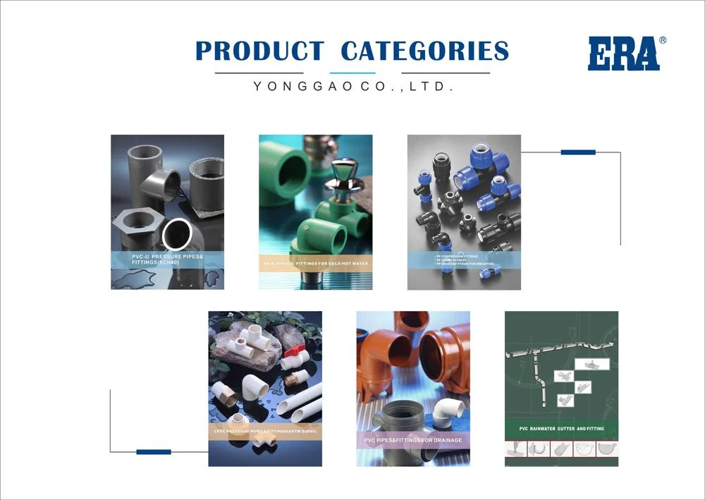 Era PVC Pipe Fitting Plane Cross ASTM D2665 for Drainage
