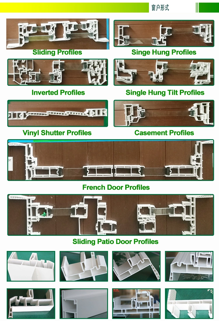 Profile UPVC and Material Used in Windows UPVC Sliding Window Fittings PVC High Quality Plastic Window
