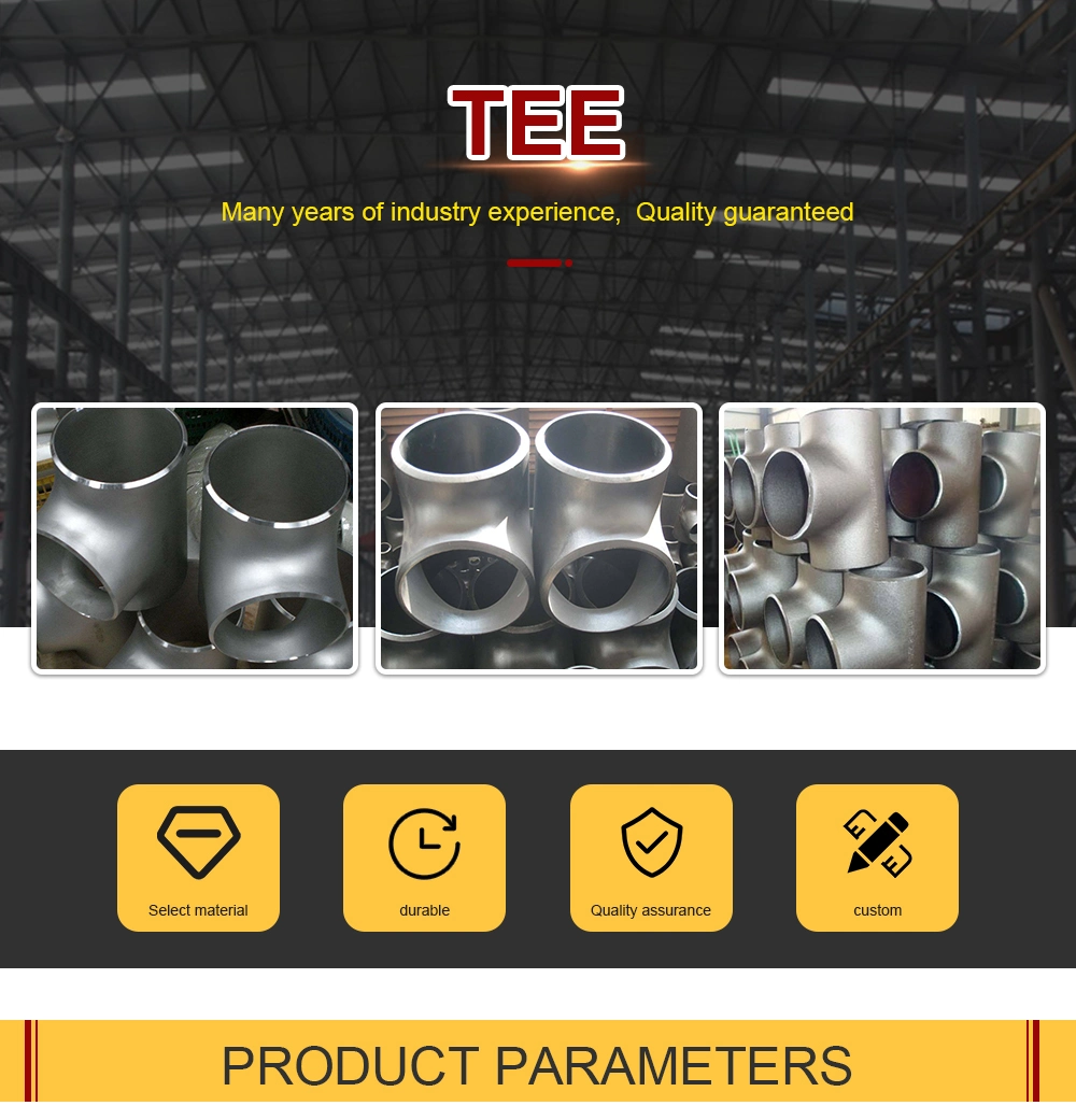 ISO 9001 Stainless Steel Pipe Tee Industrial Fittings 3 Way Welding Tee Price