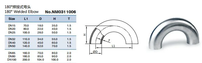 Sanitary Stainless Steel Pipe Fitting: 45 Degree Welded Elbow &Pipe Fitting (BS4825)