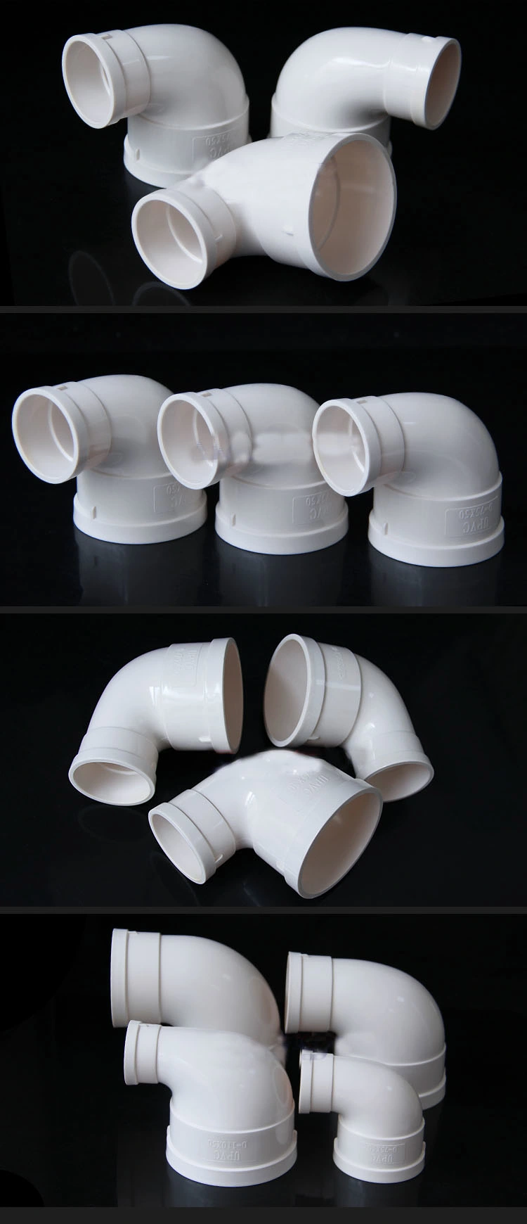 Jubo PVC U PVC-U 90 Degree Reducing Elbow Pipe Fitting Plastic Pipe Fitting