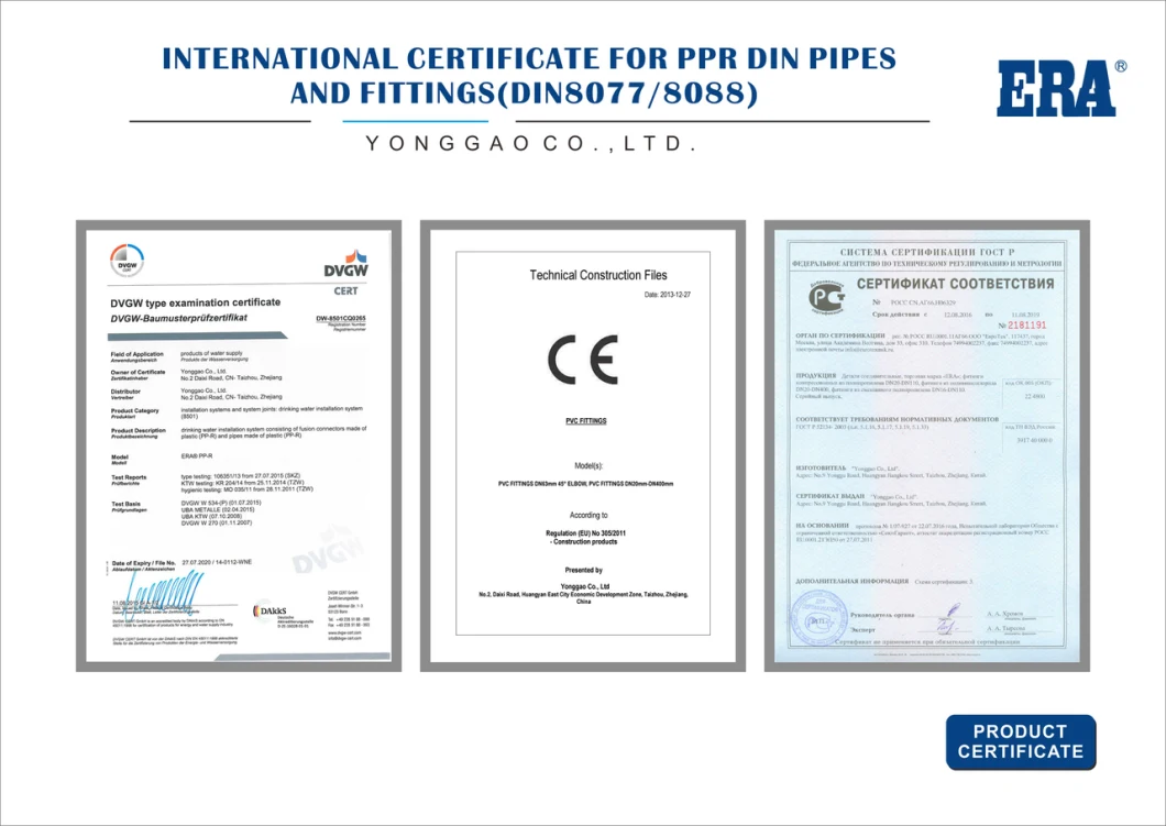 Era Piping Systems (DIN8077/8088) Dvgw Certificate PPR Pipe Fitting Reducing Elbow