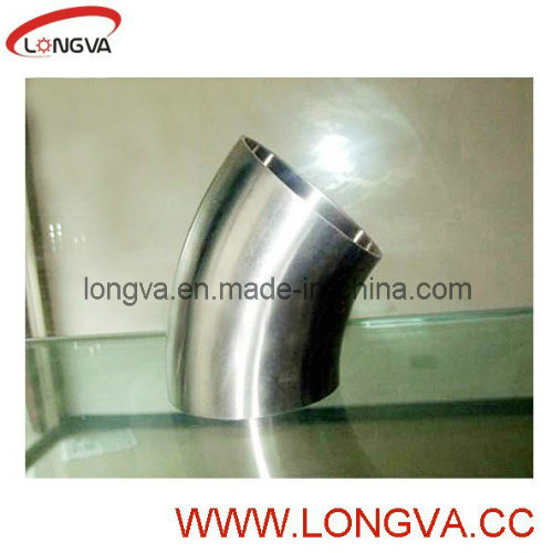 45 Degree Sanitary Stainless Steel Pipe Fitting Clamped Elbow