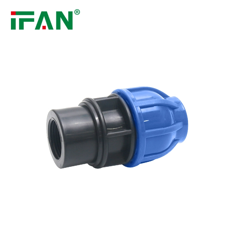 PP Compression Fittings Female Coupling for HDPE Irrigation Pipe