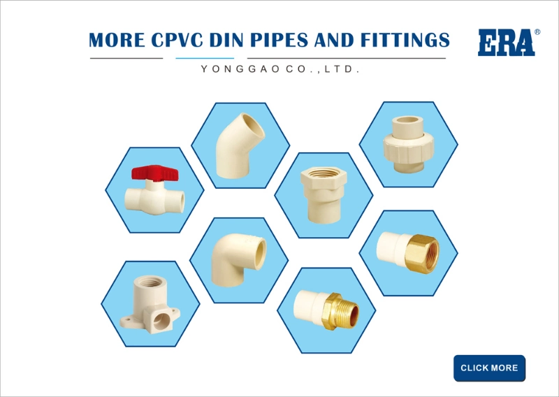 Hot Sale DIN Pipe Fitting Elbow 90d Adaptor with Brass Insert CPVC Fitting