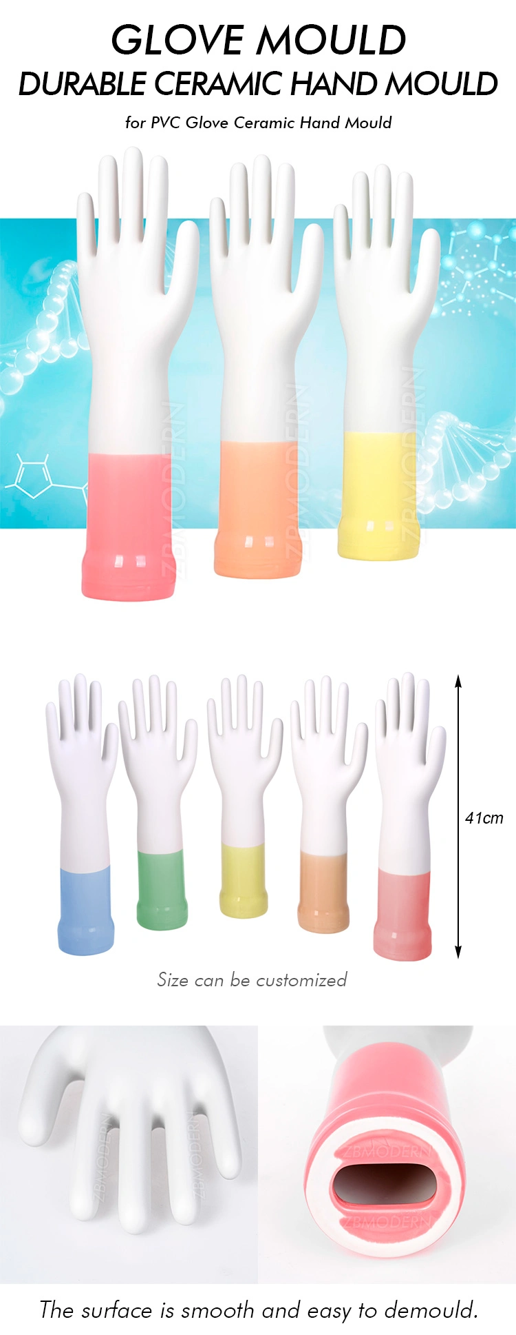 Wholesale High Quality Nitrile PVC Latex Surgical Gloved Former Ceramic Hand Mold Gloved Hand Mold