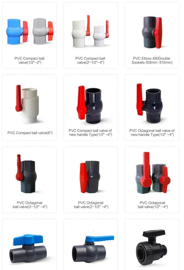 ASTM Standard Socket or Threaded End PVC Union Valve for Agriculture Irrigation Pipe Fittings