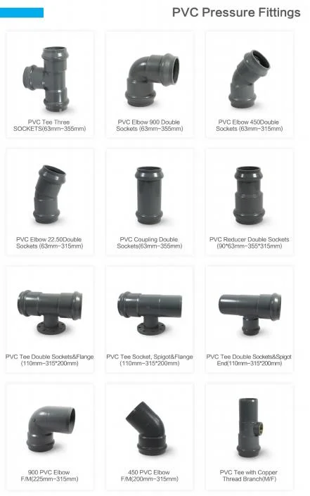 110mm High Quality Pn10 Plastic Fittings UPVC Reducing Tee for Water Supply or Agricultual Irrigation