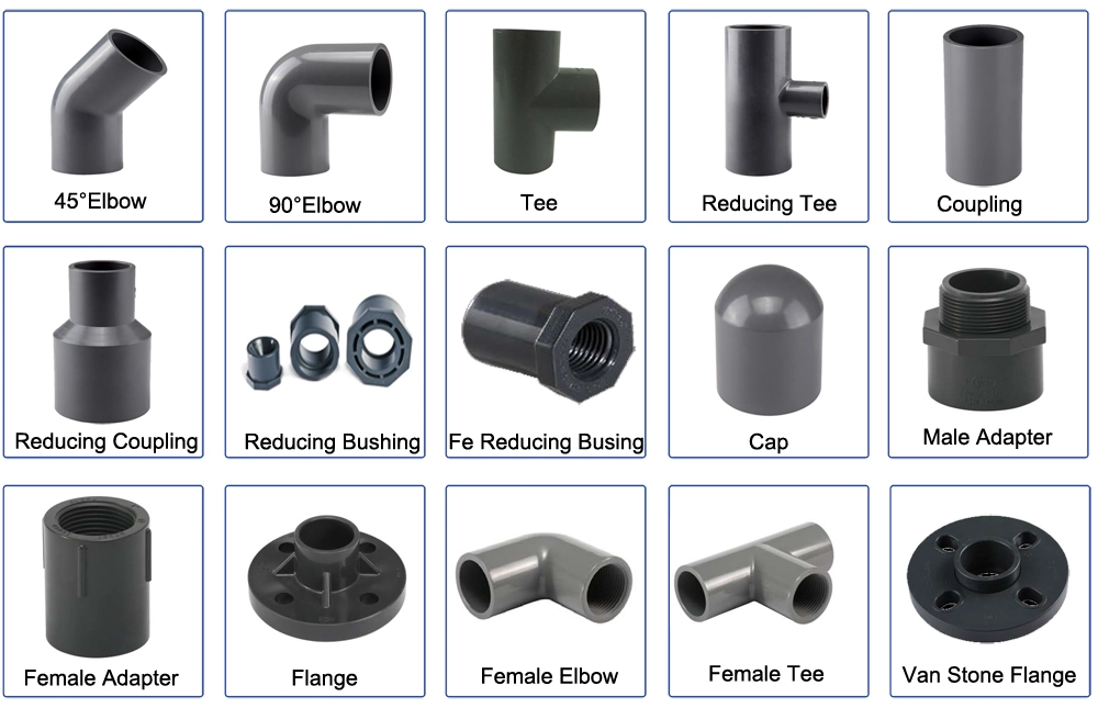 Names of PVC Pipe Fittings Reducing Tee for Plumbing