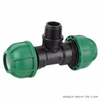 PP Compression Fittings Equal Tee Reducing Tee for Irrigation Pipe System