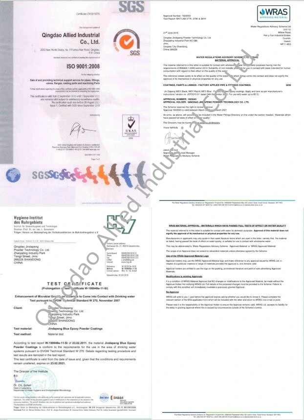 ISO2531 En545 En598 Ductile Iron Pipes and Fittings Fbe Coated Bend