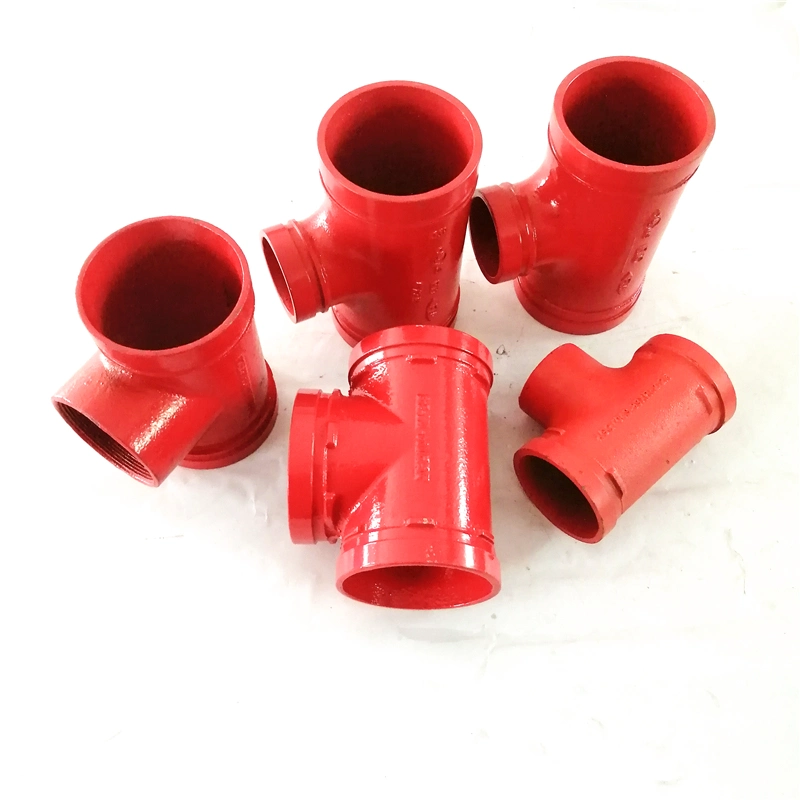 Ductile Iron Pipe Fittings Grooved Reducing Tee Grooved Mechanical Tee Cast Iron Thread Pipe Fittings