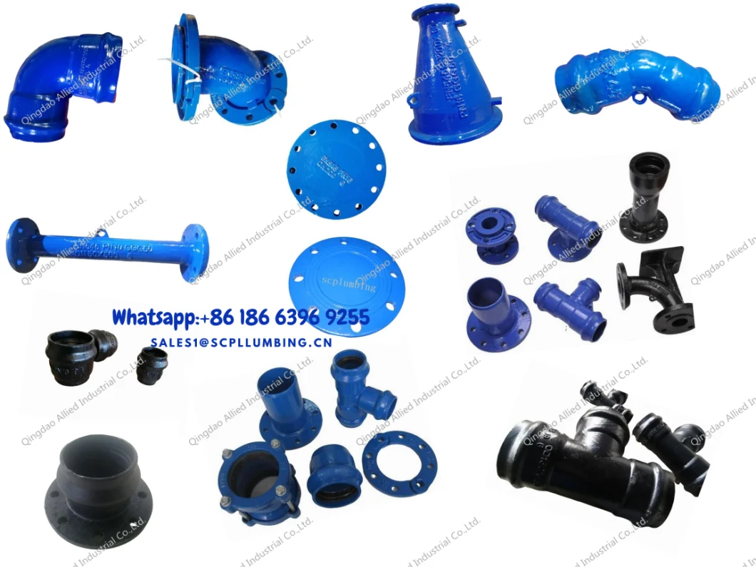 En545 ISO2531, Di Pipes and Fittings 45 Degree 90 Degree Bend for Ductile Iron Pipe