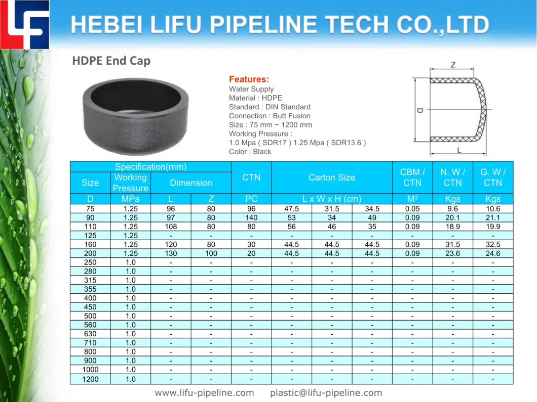 High Quality Large Diameter Plastic Pipe Fittings HDPE100 Pipe Tee and Fittings HDPE Butt Fusion Pipe Fittings for Water Supply DIN Standard SDR11 SDR13.6 SDR17