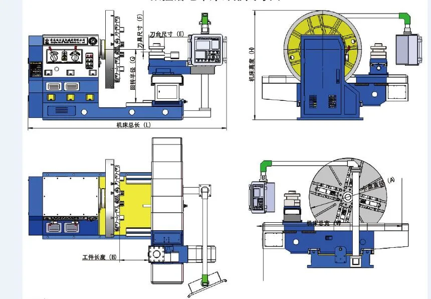 CE Certificate Professional Large Facing Lathe Machine for Flange, Tyre Mold, Pipe Fittings