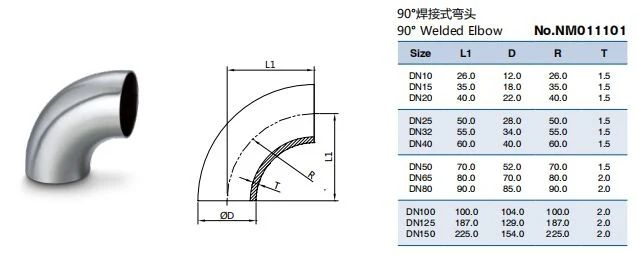 Sanitary Stainless Steel Pipe Fitting: 45 Degree Welded Elbow &Pipe Fitting (BS4825)